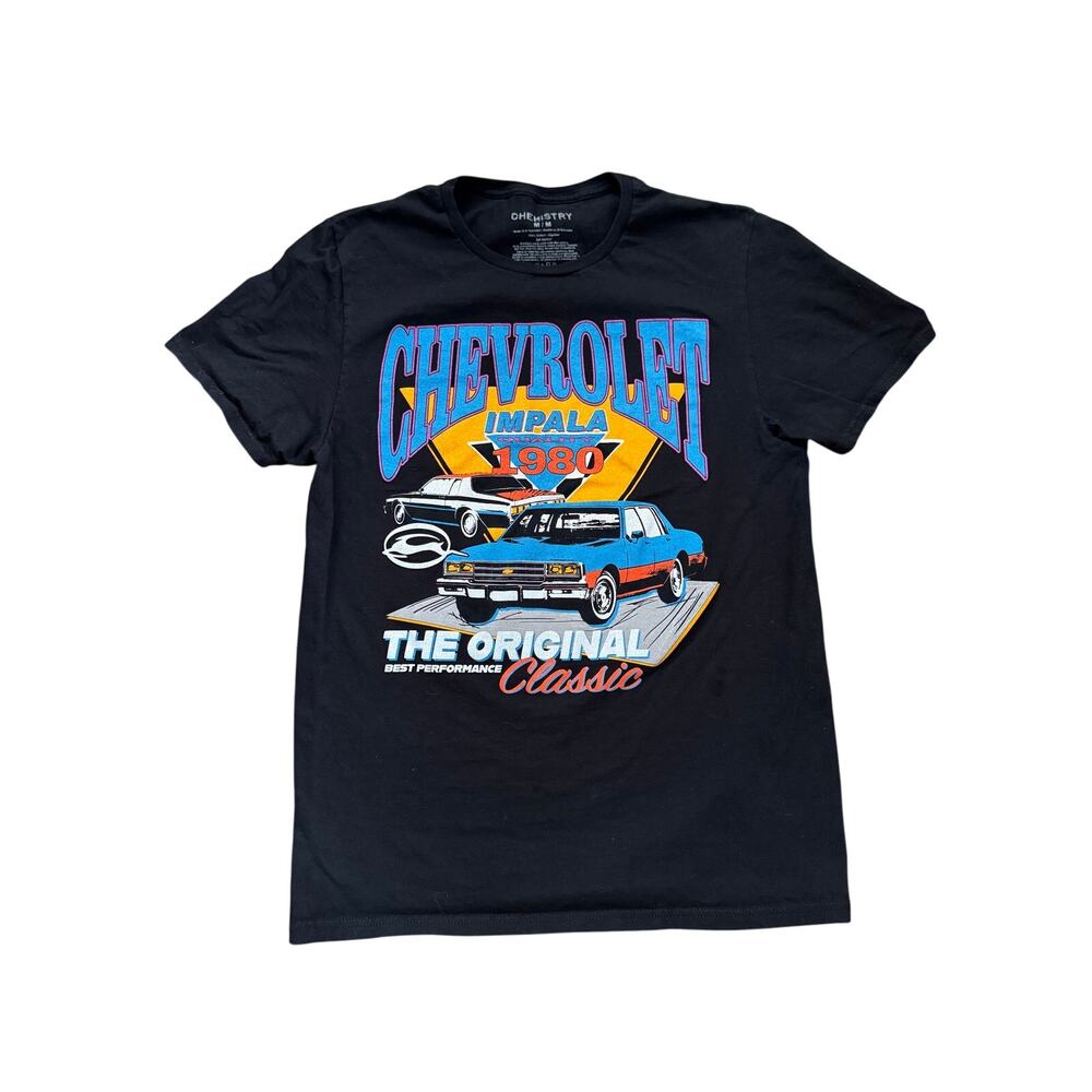 Vintage CHEVROLET 100% Cotton Black Short Sleeve T-Shirt Size Medium